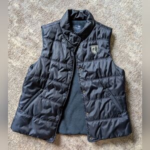 Black Puffer Vest with Crest Logo